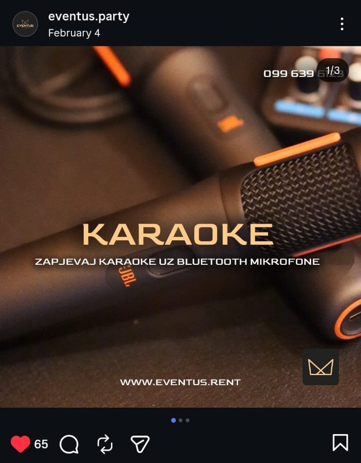 dizajn instagram objave za karaoke