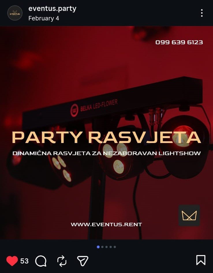 dizajn instagram objave za rasvjetu